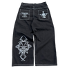 V2 SKULL JEANS (BLACK/WHITE)