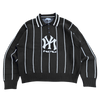 STRIPED KNIT POLO (BLACK)