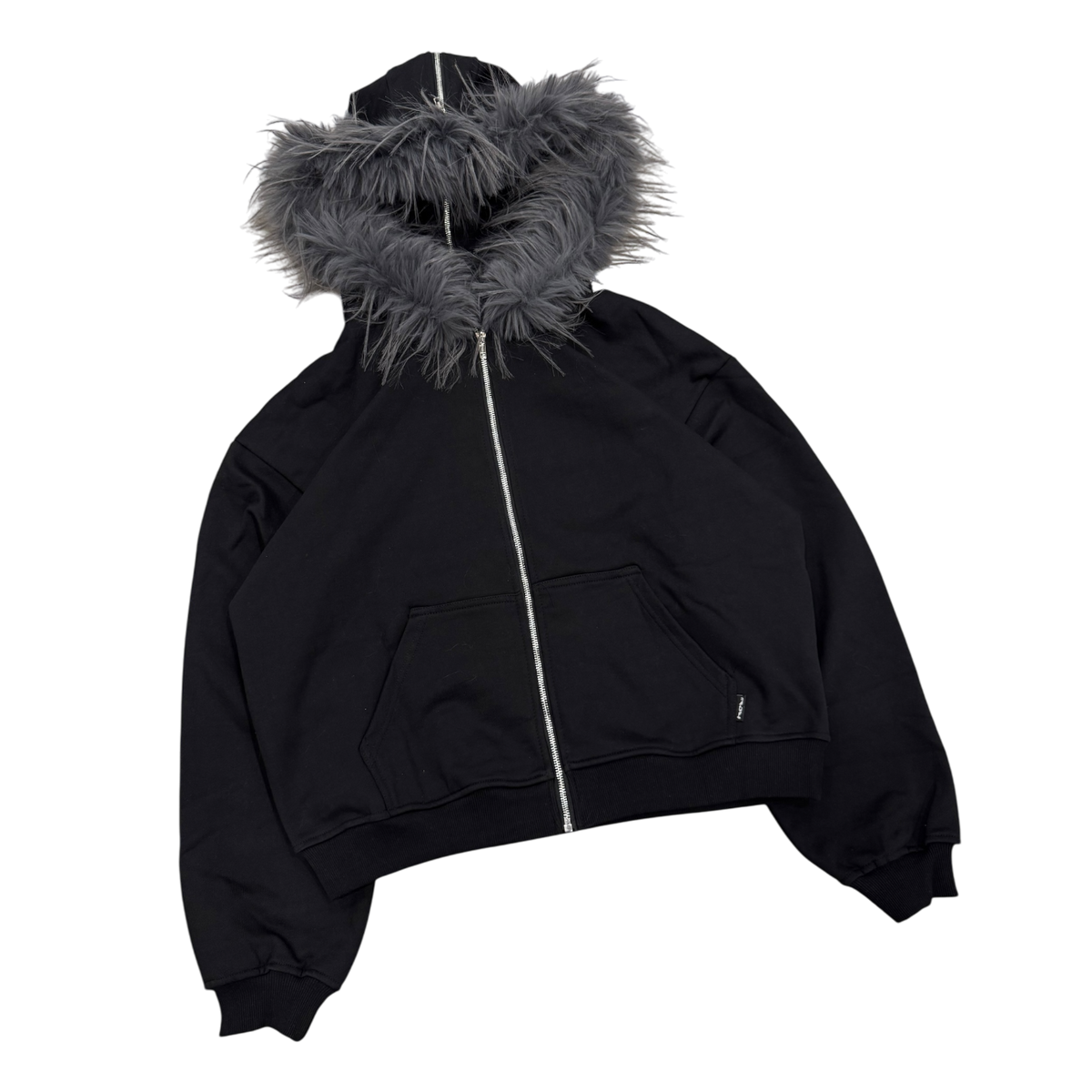 FUR ZIP HOODIE (BLACK) - heavencanwait.store FUR ZIP HOODIE (BLACK) - heavencanwait.store