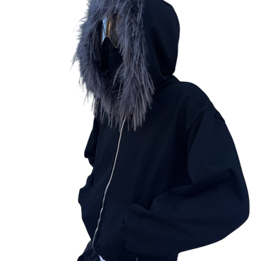 ジャケット・アウター Heaven Can Wait Fur Zip hoodie FUR ZIP HOODIE (BLACK) - heavencanwait.store