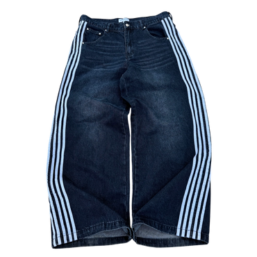 TRACK JEANS (NAVY/WHITE) - heavencanwait.store