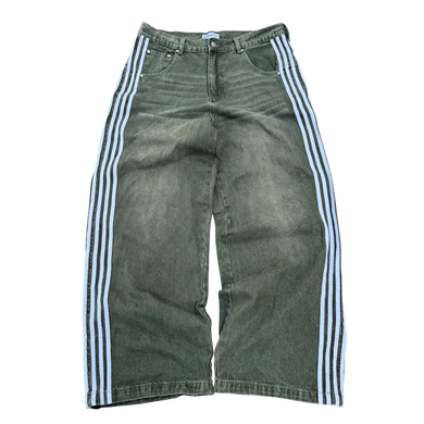 TRACK JEANS (GREEN/WHITE)