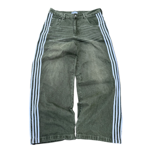TRACK JEANS (GREEN/WHITE)