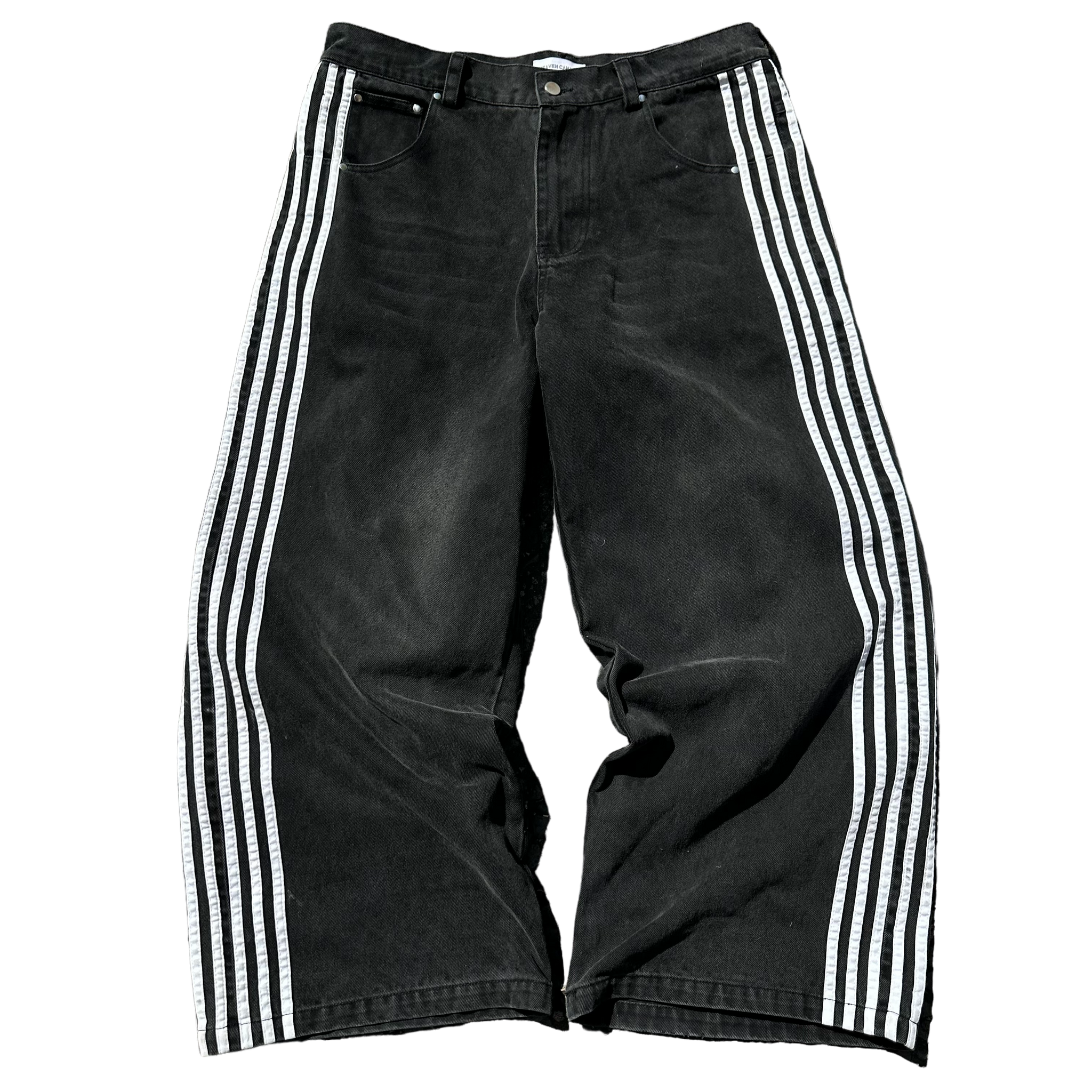 TRACK JEANS (BLACK/WHITE) – heavencanwait.store TRACK JEANS (BLACK/WHITE) – heavencanwait.store