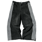 TRACK JEANS (BLACK/WHITE) heavencanwait.store