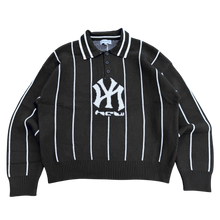 Load image into Gallery viewer, STRIPED KNIT POLO (BLACK)