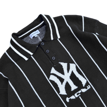 Load image into Gallery viewer, STRIPED KNIT POLO (BLACK)