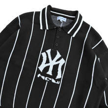 Load image into Gallery viewer, STRIPED KNIT POLO (BLACK)