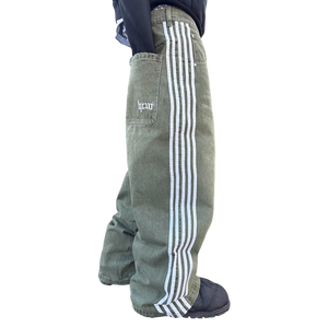 TRACK JEANS (GREEN/WHITE)