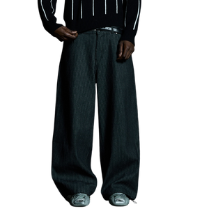 PIN STRIPE DENIM (BLACK)