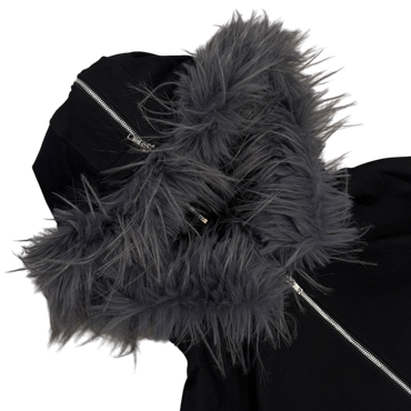 FUR ZIP HOODIE (BLACK) - heavencanwait.store