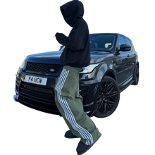 Load image into Gallery viewer, TRACK JEANS (GREEN/WHITE)