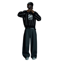 Load image into Gallery viewer, STRIPED KNIT POLO (BLACK)