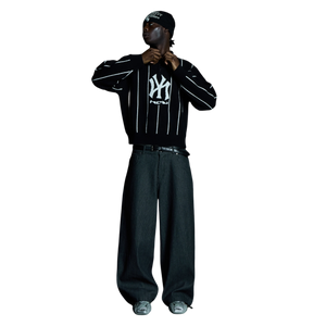 STRIPED KNIT POLO (BLACK)