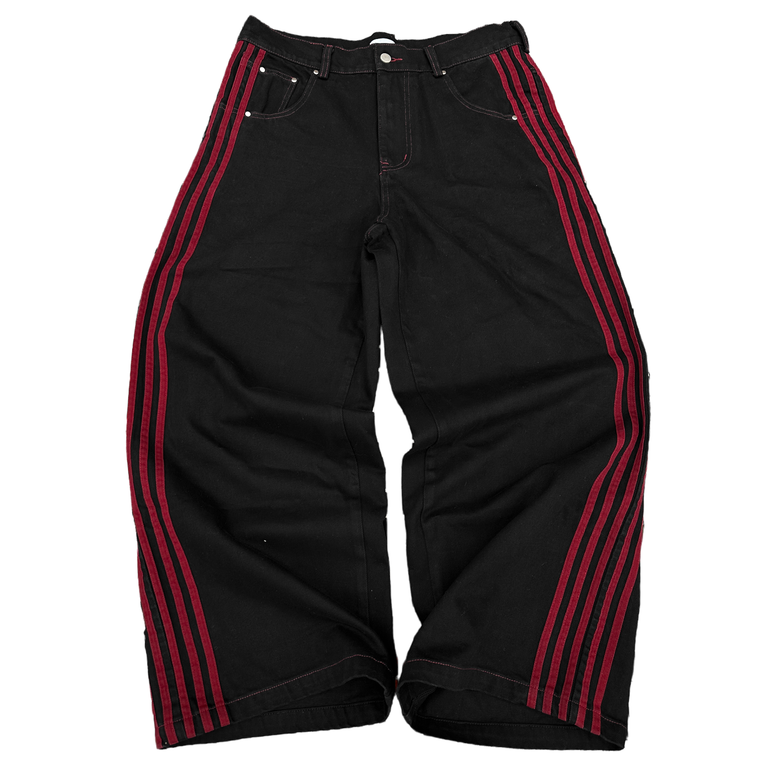 TRACK JEANS BLACK RED