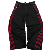 TRACK JEANS (BLACK/RED) heavencanwait.store