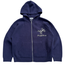 Load image into Gallery viewer, KNIT FROG HOODIE (NAVY)