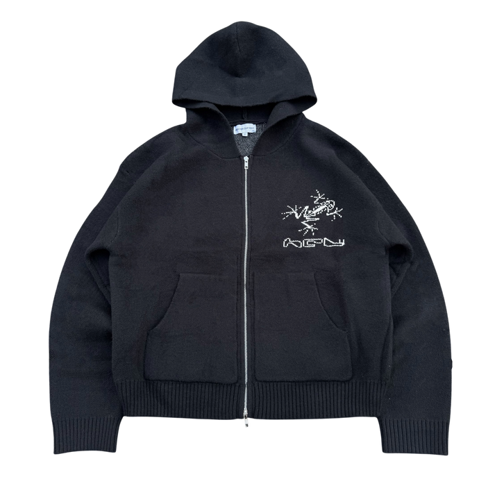 KNITTED FROG HOODIE