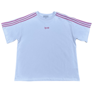 TRACK TEE (WHITE/PINK)