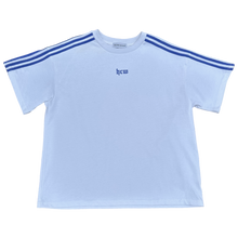 Load image into Gallery viewer, TRACK TEE (WHITE/BLUE)