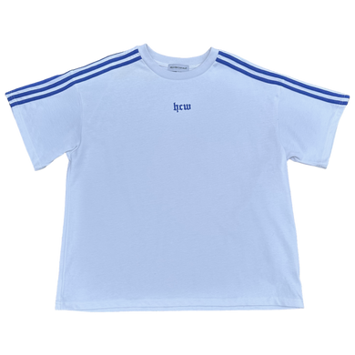 TRACK TEE (WHITE/BLUE)