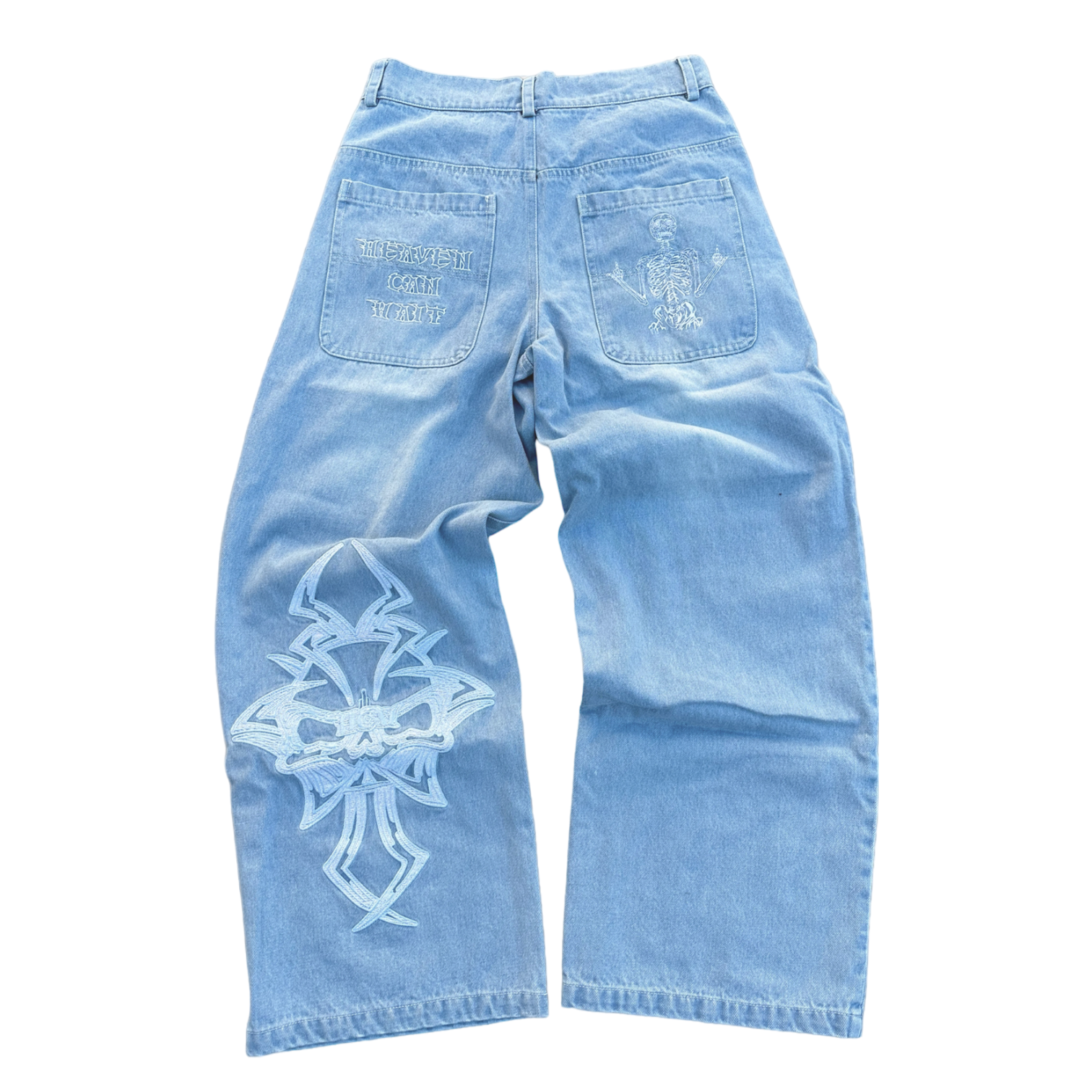 SKULL JEANS (BLUE) – heavencanwait.store